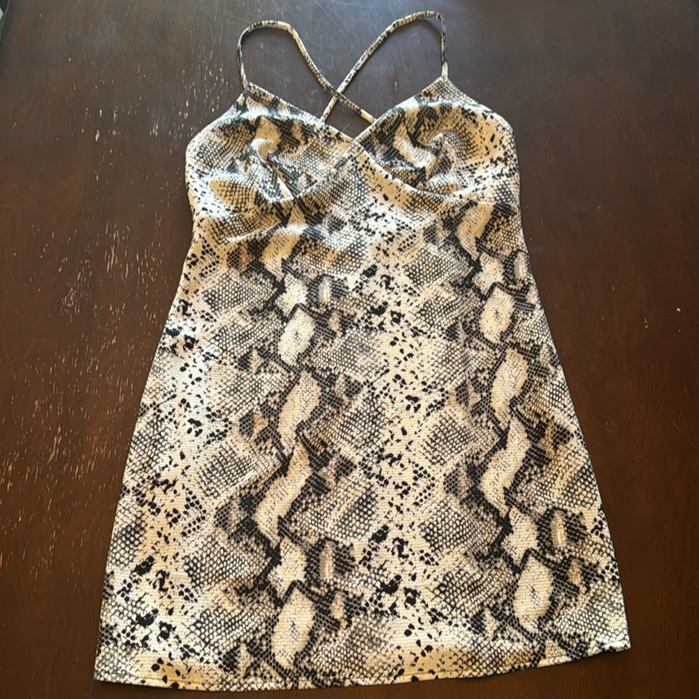 Snake Print Mini Dress